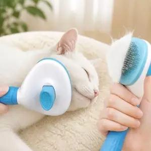 강아지 고양이 탄탄한 셀프 클리닝 빗 반려동물 슬리커 브러쉬