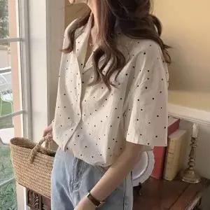 도트 루즈핏 반팔셔츠_BJ2LS009