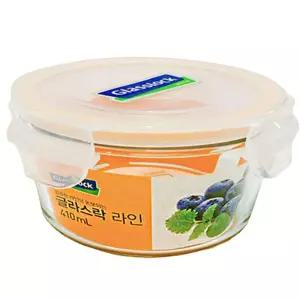 내열유리 글라스락 라인 밀폐용기 원형 반찬통 무침 찬통 410ml