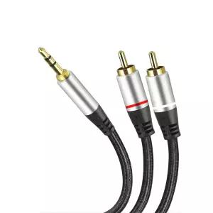 뉴맥스 3.5mm AUX to 2RCA 하이파이 스테레오 오디오 스피커 케이블 10M