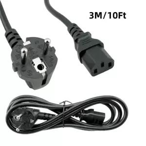 모니터전원선 케이블 IEC C13 EU 전원 10A 연장 3m10Ft 콘센트 TV HP Dell PC 컴퓨터 모니터 프린터