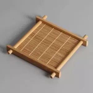 대나무로 만든 우드 티코스터 컵받침 12cm 대 떡트레이