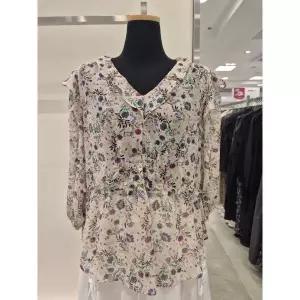 이월수량 SISLEY 시슬리 SAWS37531 프릴넥 플라워 블라우스 2817394