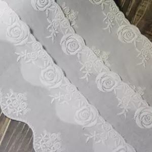 (1마) 들장미소녀 3색 폭7cm 면 레이스 원단 끈 띠 홈패션 리본 공예 DIY 