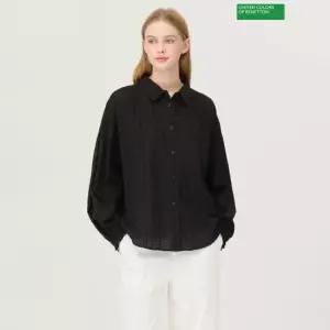 베네통 펀칭 자수 카라 블라우스 BABLA4641