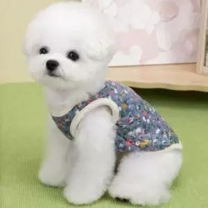 친절한탄씨 PE 조끼 김장조끼 꽃무늬 겨울옷 강아지 후리스 강아지겨울옷 강아지김장조끼 강아지옷