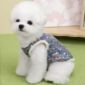 PE 조끼 김장조끼 꽃무늬 겨울옷 강아지 후리스 강아지겨울옷 강아지김장조끼 강아지