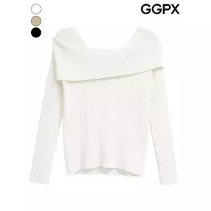 [GGPX]오픈 스퀘어넥 골지 니트 GQ8KP027F _P435097624