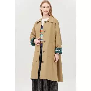 체크 블록 트렌치 코트 BACTA1641_CA