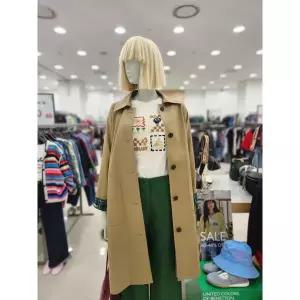 [베네통]체크 블록 트랜치코트 BACTA1641_IC