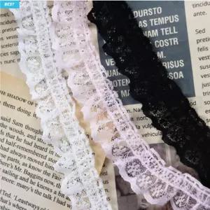(1마) 싱글미니프릴 3색 폭 2cm 주름 망사 레이스 자수 원단 리폼 DIY 홈데코 홈패션 인테리어 