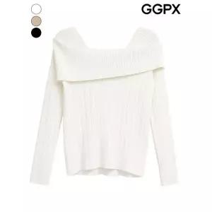 [하프클럽/지지피엑스]오픈 스퀘어넥 골지 니트 (GQ8KP027F)