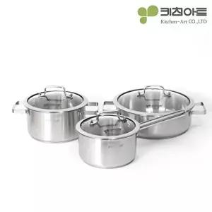 [키친아트]키친아트 올가 인덕션 스텐냄비 3종세트(18편수+ 20양수+ 26전골)