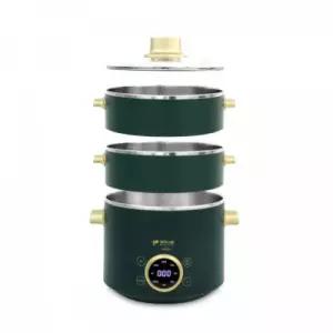 키친아트 3in1 멀티쿠커 2L 전기냄비 2단찜기 그린+골드 KA-G2534
