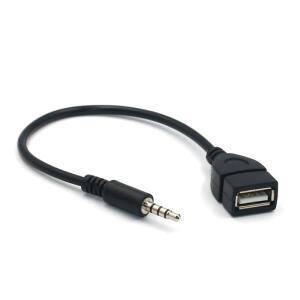 3.5mm 스테레오 차량용 보조 오디오 케이블 AUX 데이터 MP3 변환 USB-AUX