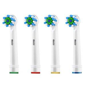 구강 B D12 D16 D100 3757 3709 pro3 pro1max 전동 칫솔 용 4pcs EB50 크로스 액션 교체 브러시 헤드