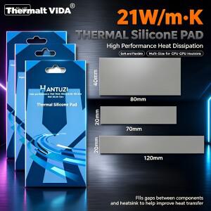 Thermalt VIDA 21W GPU 히트싱크 냉각 전도성 실리콘 패드 100x100/70x20mm 고품질 정품 써멀