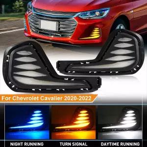 화물차작업등 써치라이트 해루질 Cavalier 용 2PCS LED 주간 러닝 라이트 DRL 안개 램프 동적 노란색 회전