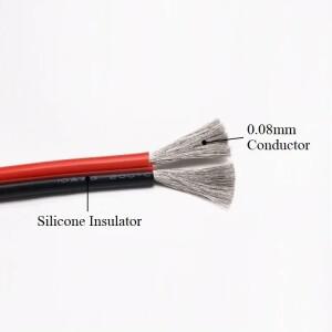 810 12 14 16 20 22 24 26 30 AWG 2핀 초연질 실리콘 고무 구리 전선 DIY 램프 연결 케이블 검정색 빨간색