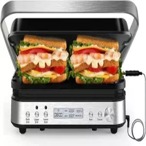 CATTLEMAN 5인용 1개 패니니 프레스 그릴 분리 가능한 접시 포함 1600W