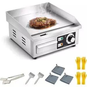 스테인리스 스틸 전기 그리들 평평한 상판 논스틱 실내용 그릴 1700W 15.7 ×14.2인용 상업용 및 가정이나