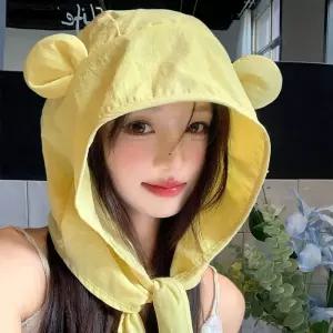 금비가 여성 곰돌이 자외선차단 두건 여름버킷햇 여성두건모자 야외활동