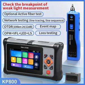 COMPTYCO KP800 100KM OTDR 활성 광섬유 라이브  도구 터치스크린 광시간 영역 반사계 내장 OPM VFL LED