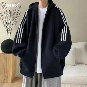 후드 티 가을 스웨트 오버핏 집업 스트라이프 가디건 카디건 후드티 남자 남성 봄가을 2026 가을겨울용 루