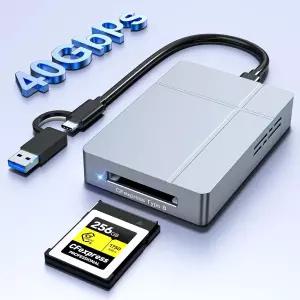 USB4.0 40Gbps CFexpress Type B Card Reader 최대 3700MB/s 포트 2in1 알루미늄