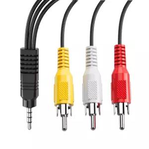 BERLAT 3.5mm to RCA AV 케이블 5ft 골드 TV용 MP3 스피커 3 금도금 순수 구리 코어 스테레오 오디오