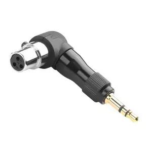 QIANRENON 조절 가능한 90 각도 미니 XLR to 1/8 마이크 커넥터 금도금 3핀 암 잠금 TRS 3.5mm 수 오른쪽