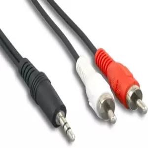 Cablelera 3.5mm to RCA X 2 스테레오 오디오 케이블 M/25ft 28AWG 블랙 ZCUAFLMM-25