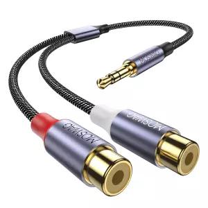 MOSWAG 3.5mm to Dual RCA 오디오 케이블 1개 세트 수컷 2 암컷
