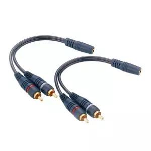 2Pcs 3.5mm to RCA 스테레오 오디오 Y 케이블 AUX 어댑터 TV 스피커용 여성 단자 2 남성 선명한 사운드를