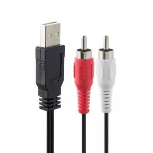 LBSC 1.5M USB 2.0 Male to 2 RCA 오디오 컨버터 어댑터 케이블 컴퓨터에서 믹서로 PC에서 사운드