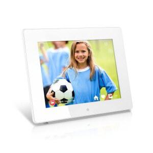 ALURATEK 8인치 WIFI 디지털 포토 프레임 터치스크린 IPS LCD 디스플레이 및 8GB 내장 메모리하얀색