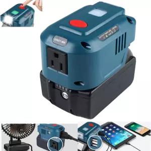 마키타 18V 배터리용 휴대용 전원 인버터 듀얼 USB가 장착된 150W 발전소 AC 콘센트 캠핑 여행용 RV 가정용