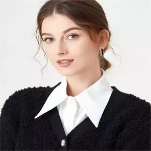 셔츠 카라 이너 오피스 부분 블라우스 레이어드 하프 페이크 탈부착 덧카라 패션 여성 가짜 칼라 쉬폰 정장