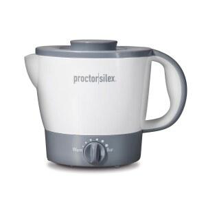 PROCTOR SILEX 32온스 온도 조절 가능 전기 주전자 차 끓는 물 라면 국물 요리용 PFAS 무함유 논스틱 코팅 흰색 (48507MN)