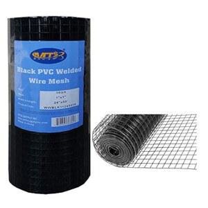 검은색 PVC 코팅 용접 와이어 메쉬 가든 이코노미 울타리 24인치 X 50피트-1인치 1인치 16GA