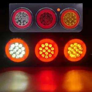 24V 차량용 LED 3구 테일램프 2개세트 데루등 후미등