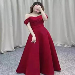 셀프웨딩드레스 새틴 레드 하객 피로연 갈라 연주드레스 이브닝 성악 셀프웨딩