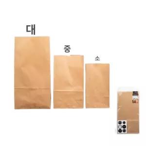 크라프트 종이 봉투 대 8입 각대 황 크라프트지 크래프트 선물 포장 구디백 팝콘 빵