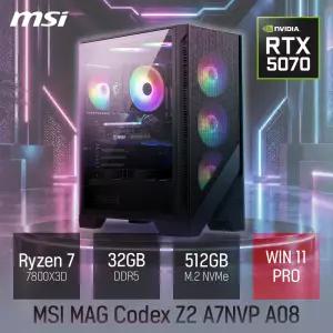 ⓒ MSI MAG Codex Z2 A7NVP A08 R7-7800X3D RTX 5070 게이밍 32GB 512GB WIN11 / 고성능 편집용 브랜드 PC