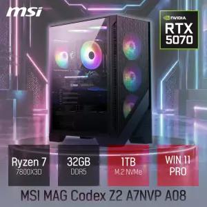 ⓒ MSI MAG Codex Z2 A7NVP A08 R7-7800X3D RTX 5070 게이밍 32GB 1TB WIN11 / 고성능 편집용 브랜드 PC