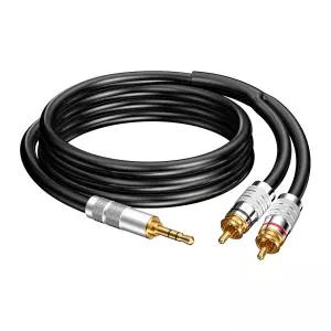 3.5mm to RCA 케이블 Aux 스테레오 오디오 어댑터 잭 1/8 Y 코드 헤드폰 MP3 태블릿 스피커 HDTV 전화기