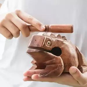 나무 개구리 클래식 수제 타악기 우드 프로그 블록 악기 소리 제작기 멋진 음악 선물