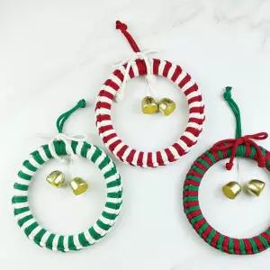 크리스마스 리스 도어벨 마크라메 만들기 DIY 문종 기타장식용품 현관꾸미기 매듭공예 95879