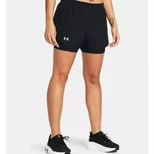 언더아머 UNDER ARMOUR 1382440 -001 블랙 여성 플라이-바이 투인원 쇼츠 러닝쇼츠 러닝용 레깅스 반바지