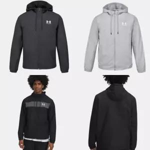 언더아머 UNDER ARMOUR 1390149 블랙 그레이 UA 라이벌 우븐 윈드브레이커 간절기 바람막이 자켓